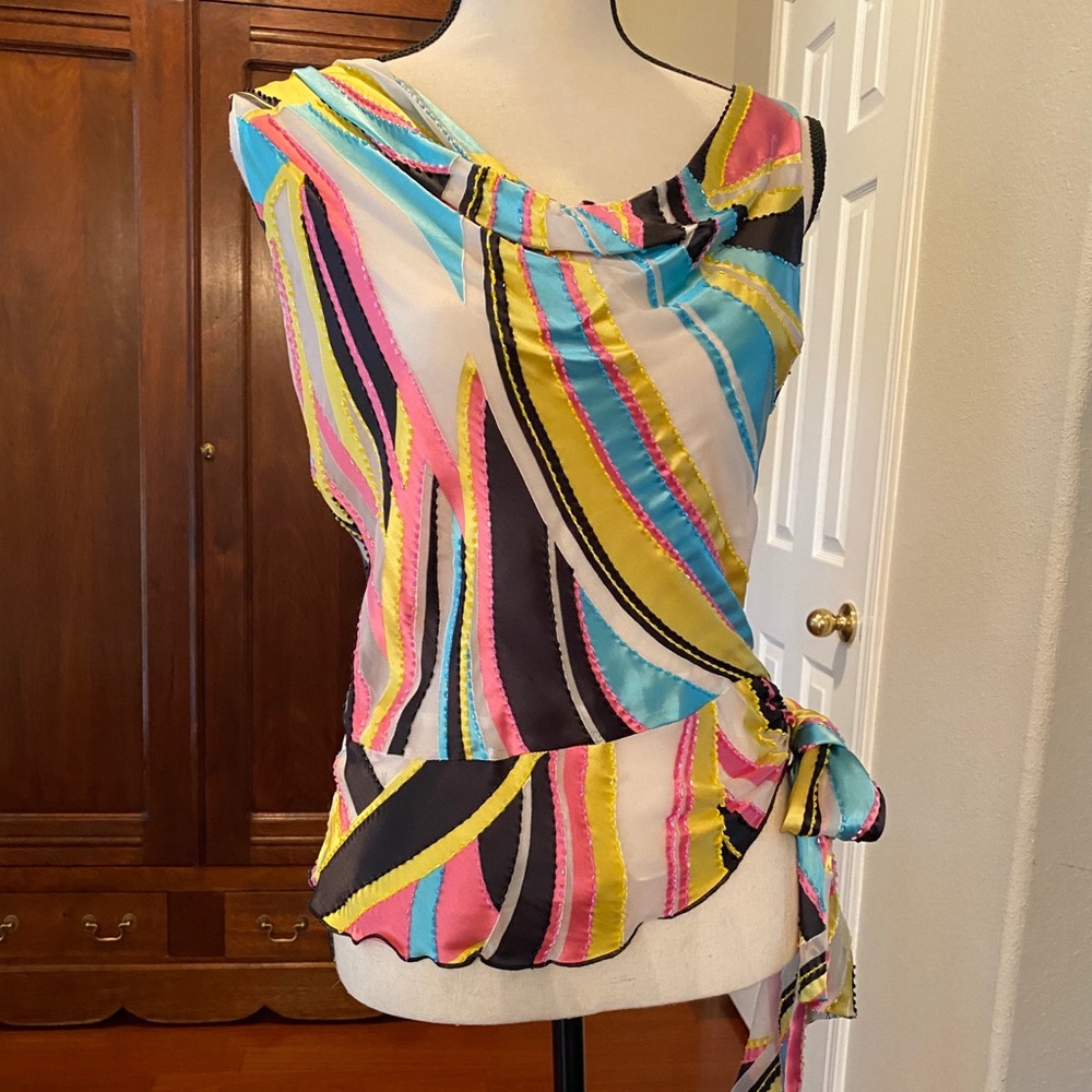 Cache beaded sleeveless blouse